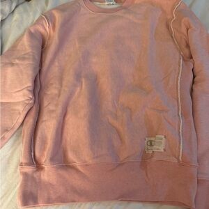 Women’s Comfy Champion Crewneck, Color: peach, Size: medium